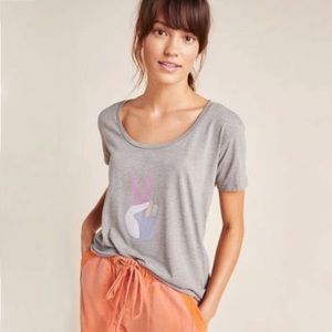 NWOT Anthropologie Peace Sign Graphic Tee